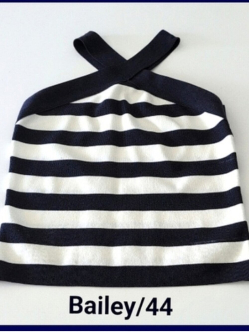 Bailey 44 Navy Blue & White Striped Crossback Tank Top Nautical